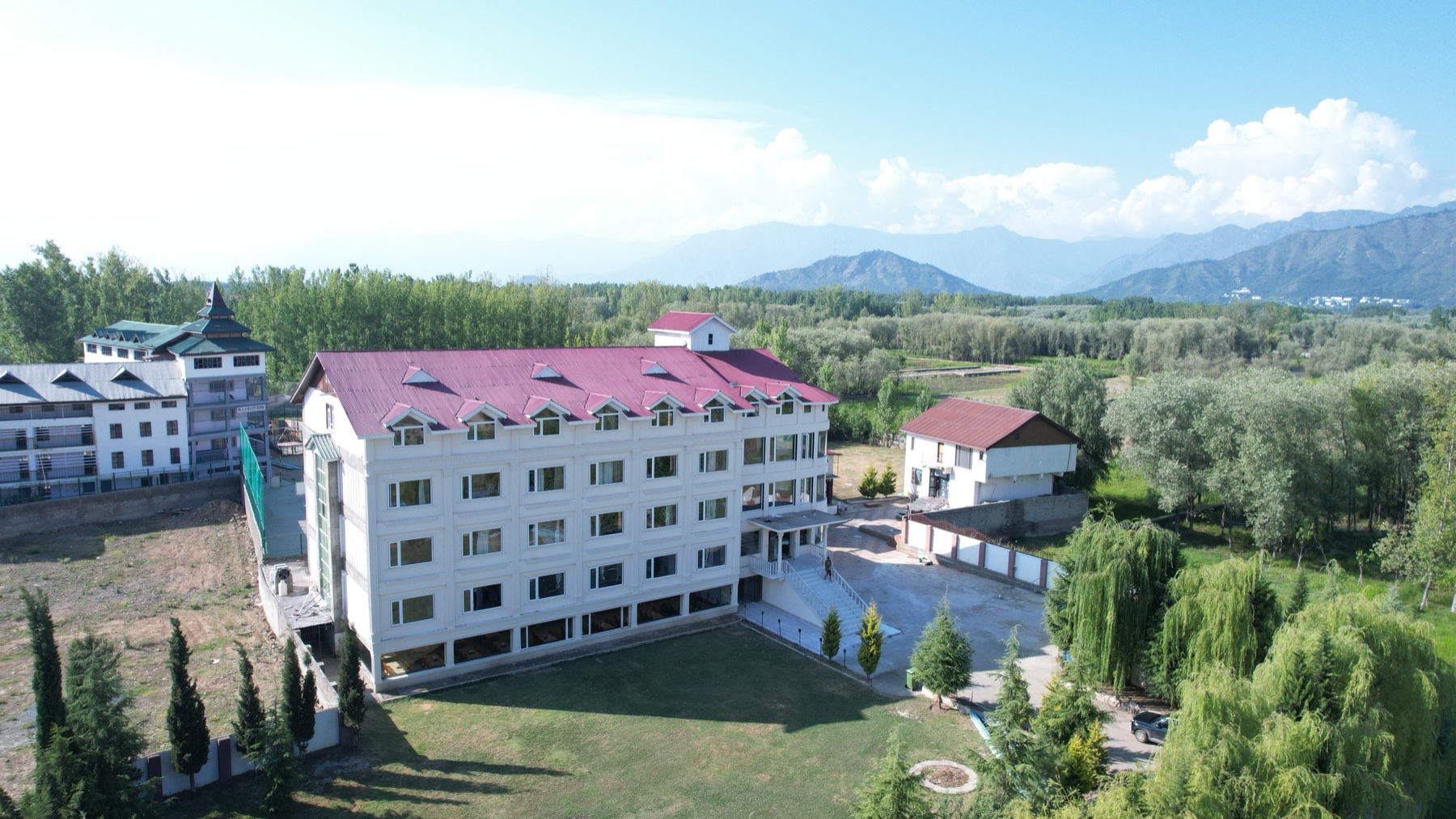 Aerial mountain view around Kashmir Residency